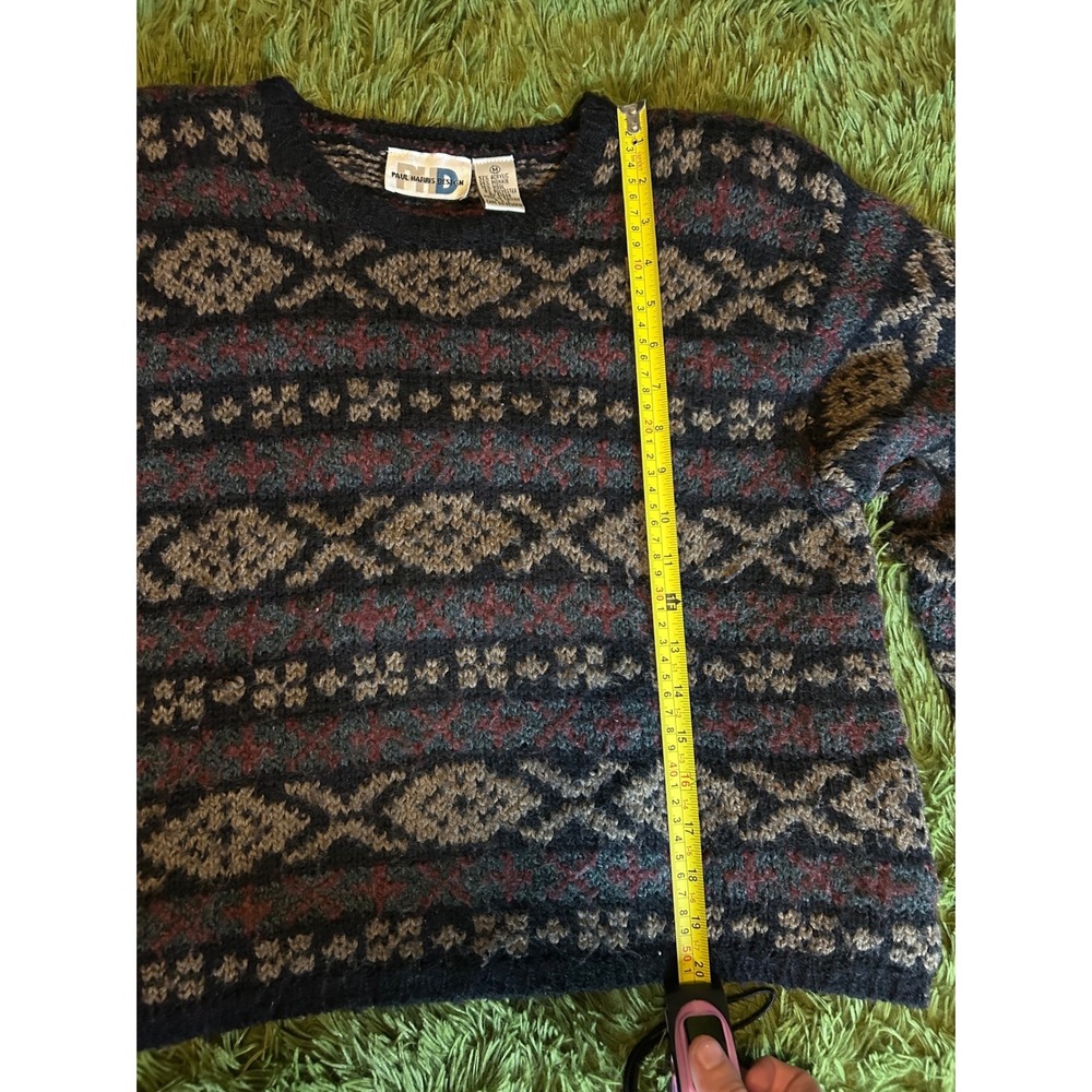 Paul Harris Design Vintage Sweater Med Mohair Blend Vintage Nordic Fair Isle - Picture 3 of 7